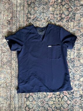 Figs Navy Technical medium V-Neck Scrub Top